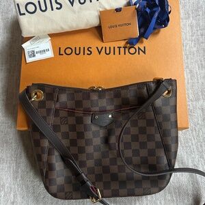 100% Authentic Louis Vuitton South Bank Besace Damier Ebene Canvas